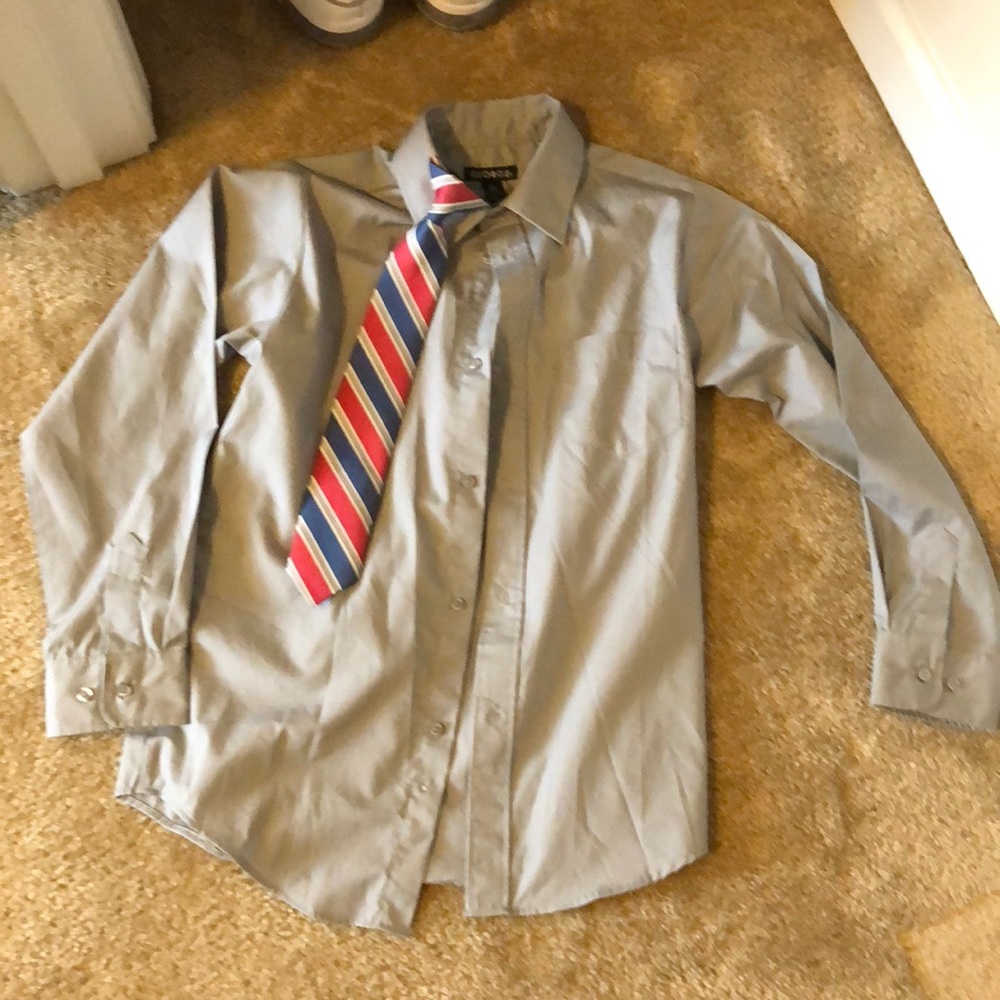 Boys button down shirt with tie